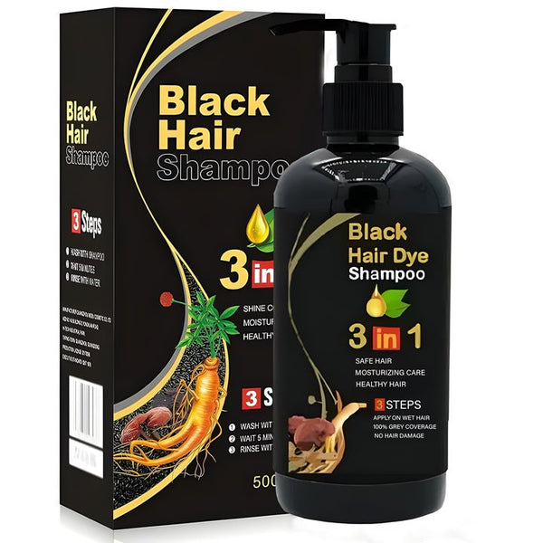 Shampoing Colorant pour Cheveux Noirs 3-en-1 | 1 ACHETÉ, 1 OFFERT 🔥