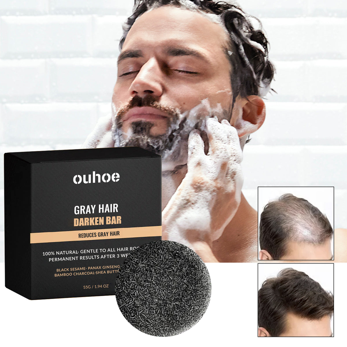 Anti-Gray Bar®-Retrouvez des Cheveux Jeunes et Sans Gris ! (+ 1 offert)