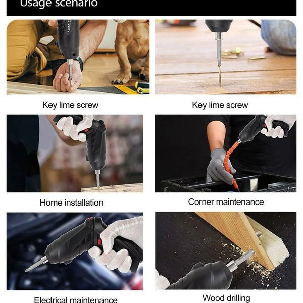 Kit de sac à outils avec accessoires - Mini perceuse électrique, tournevis, tournevis sans fil. Batterie 3,6 V - Hodamart