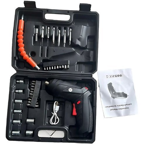 Kit de sac à outils avec accessoires - Mini perceuse électrique, tournevis, tournevis sans fil. Batterie 3,6 V - Hodamart