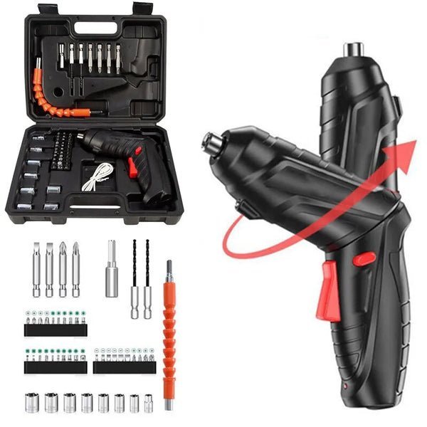 Kit de sac à outils avec accessoires - Mini perceuse électrique, tournevis, tournevis sans fil. Batterie 3,6 V - Hodamart