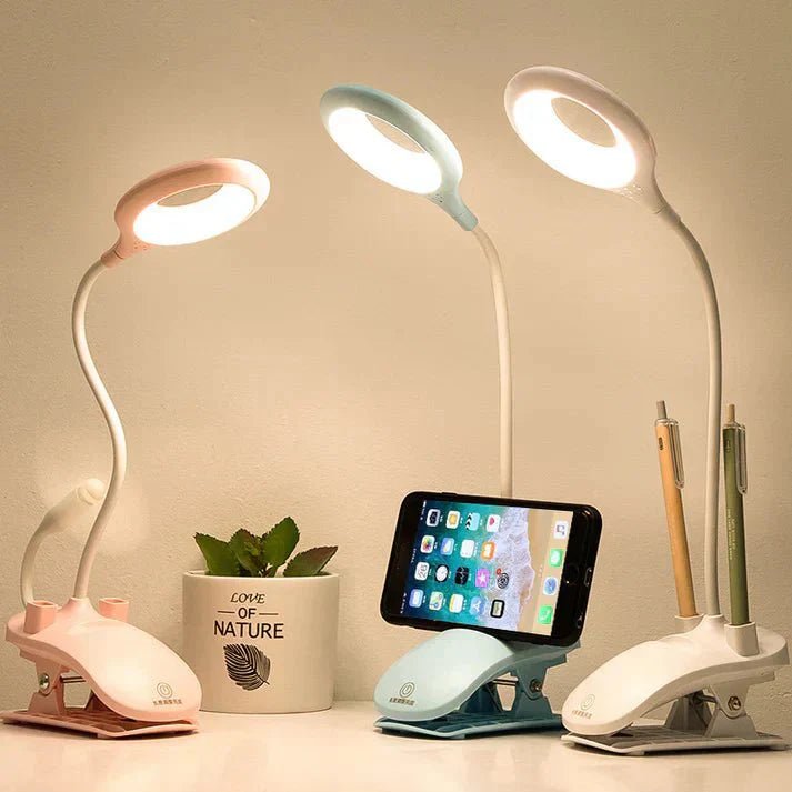 Lampe de Bureau Pliable Rechargeable avec Pince - Hodamart
